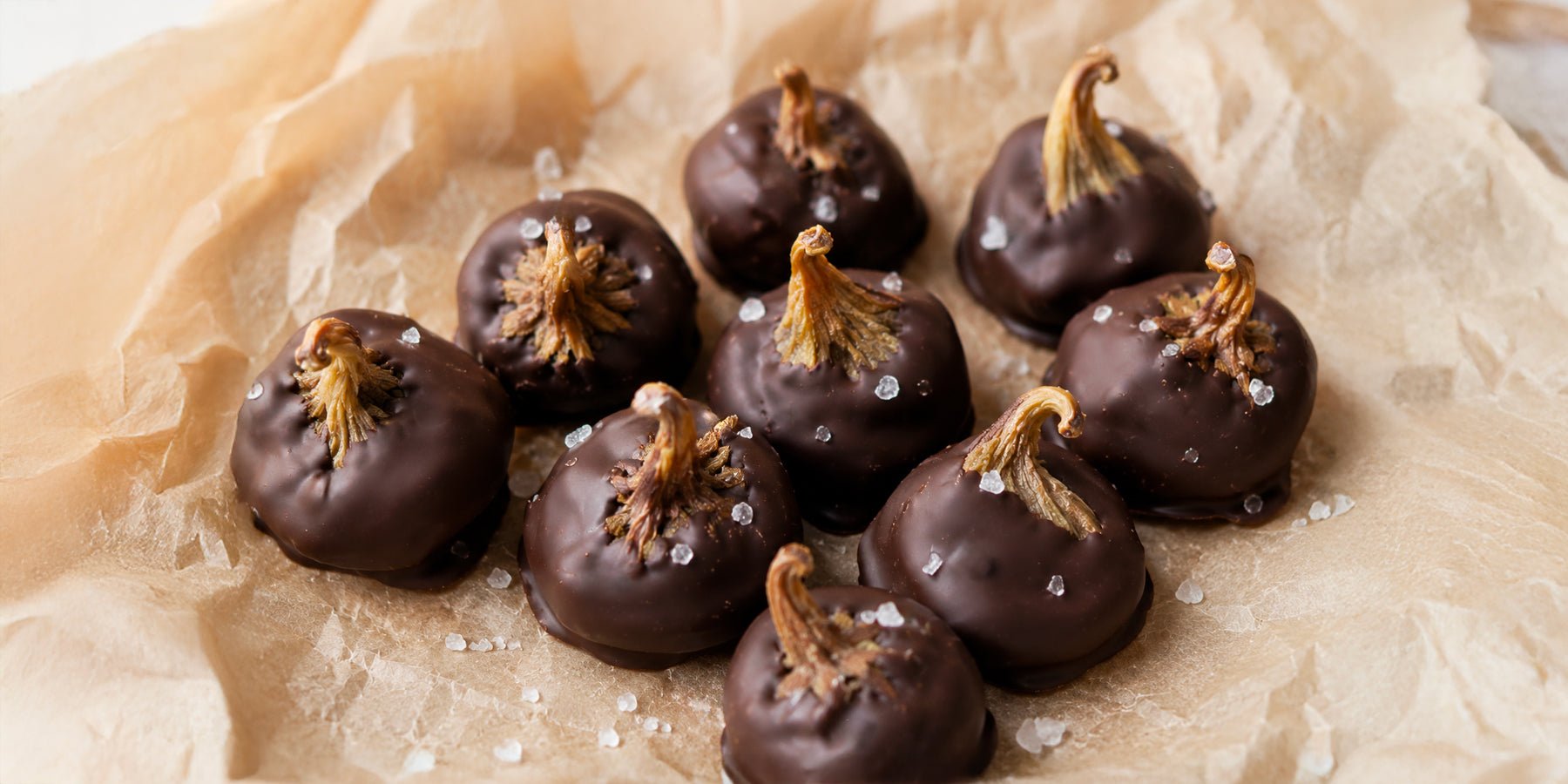 In chocolade gedipte vijgen met zeezout: super leuk cadeau!