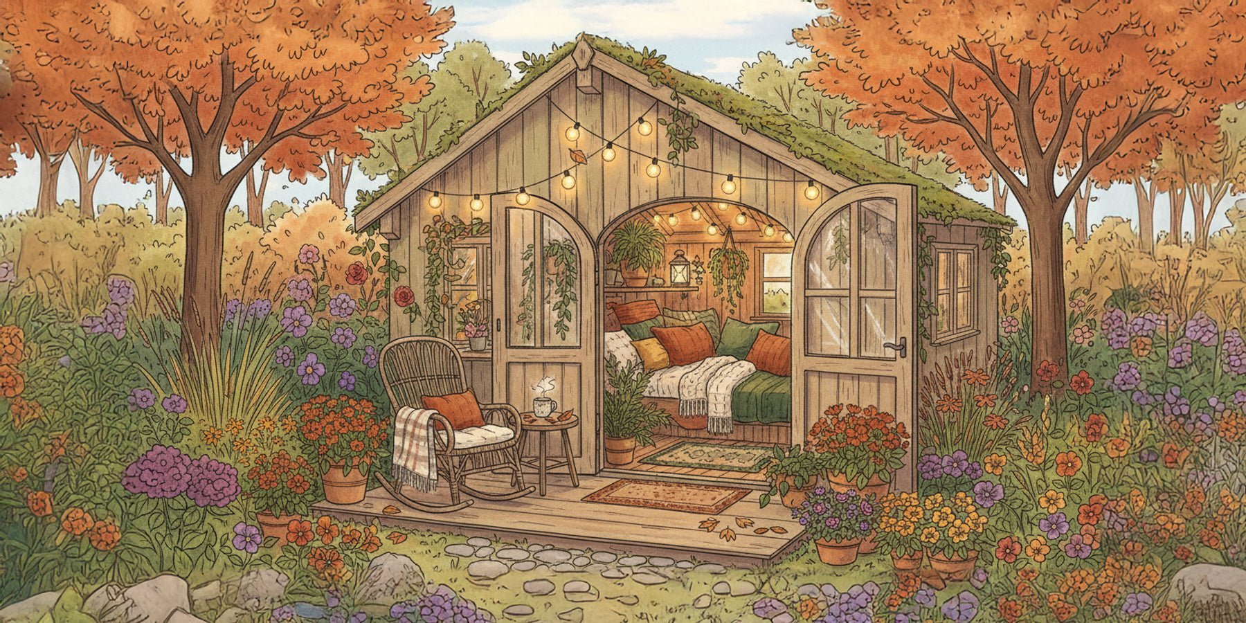 Creëer een gezellig buitenverblijf met een tuinhuis