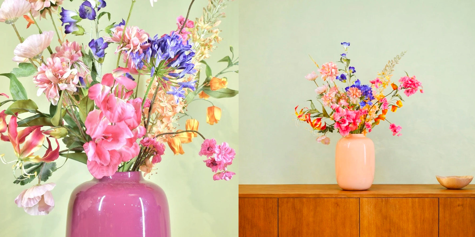 Een boeket zijden bloemen als stijlvolle en blijvende blikvanger